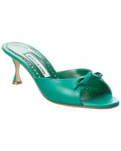 Cheapest 🥰 Manolo Blahnik Pertinanu 50 Leather 🩴 Sandal for 👩 women 🤩