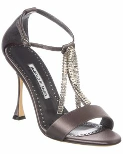 Discount 🎉 Manolo Blahnik Bambi 100 Satin 🩴 Sandal for 👩 women ❤️