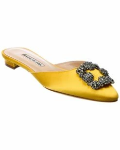 Discount 😍 Manolo Blahnik Hangisimu Satin Flat for 👩 women 🤩