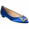 New ✨ Manolo Blahnik Hangisi Satin Flat for 👩 women 😍