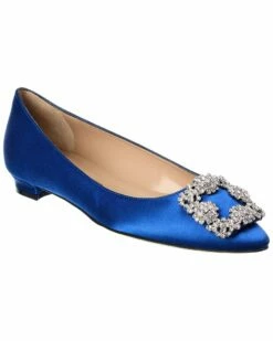 New ✨ Manolo Blahnik Hangisi Satin Flat for 👩 women 😍