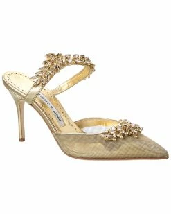 Hot Sale 👍 Manolo Blahnik Lurum 90 Mesh & Leather Pump for 👩 women ❤️