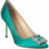 Best deal 🎁 Manolo Blahnik Hangisi 90 Satin Pump for 👩 women 😍
