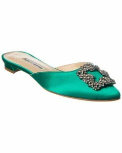 Deals 🤩 Manolo Blahnik Hangisimu Satin Flat for 👩 women 🧨