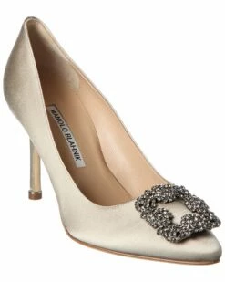 Brand new 🔔 Manolo Blahnik Hangisi 90 Satin Pump for 👩 women 🤩