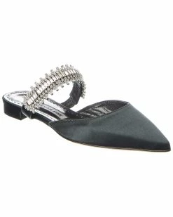 Manolo Blahnik Shop 65 Best deal ⭐ Manolo Blahnik Lutara Satin Flat for 👩 women 🎁