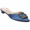 Best Sale 😀 Manolo Blahnik Hangisimu Satin Flat for 👩 women 👏