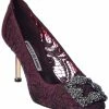 Buy 🔥 Manolo Blahnik Hangisi 70 Satin & Lace Pump for 👩 women ❤️