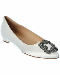 Flash Sale 🎁 Manolo Blahnik Hangisi Satin Flat for 👩 women 🤩