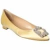 Deals 👏 Manolo Blahnik Hangisi Satin Flat for 👩 women 🤩
