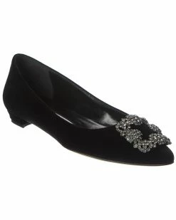 Flash Sale 🎁 Manolo Blahnik Hangisi Velvet Flat for 👩 women 🥰