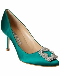 Outlet ⌛ Manolo Blahnik Hangisi 70 Satin Pump for 👩 women 💯