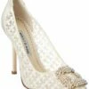 Discount 🥰 Manolo Blahnik Hangisi 105 Satin & Lace Pump for 👩 women 🎉