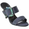 Buy 🎁 Manolo Blahnik Gable 90 Silk 🩴 Sandal, 37.5, Grey for 👩 women ✔️