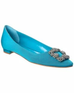 Best deal ✔️ Manolo Blahnik Hangisi Grosgrain Flat for 👩 women 🔔