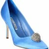 Outlet 🎉 Manolo Blahnik Elbolita 90 Satin Pump for 👩 women 👍