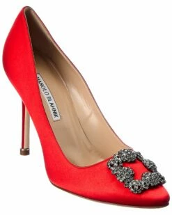 Best deal ❤️ Manolo Blahnik Hangisi 105 Satin Pump for 👩 women ⭐