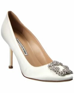 New 🛒 Manolo Blahnik Hangisi 90 Satin Pump for 👩 women 😍