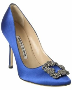 Best deal 😉 Manolo Blahnik Hangisi 105 Satin Pump for 👩 women 🛒