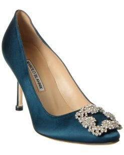 Cheap 🧨 Manolo Blahnik Hangisi 90 Satin Pump for 👩 women 🔥