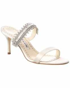 Manolo Blahnik Shop 49 Promo 👏 Manolo Blahnik Sako 70 Satin 🩴 Sandal for 👩 women 🧨