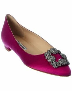 Flash Sale 👍 Manolo Blahnik Hangisi Satin Flat for 👩 women 🔔
