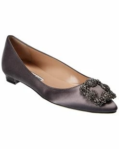 Hot Sale 💯 Manolo Blahnik Hangisi Satin Flat for 👩 women 😍