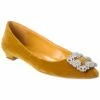 Best Pirce ✨ Manolo Blahnik Hangisi Velvet Flat for 👩 women 💯