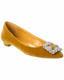 Best Pirce ✨ Manolo Blahnik Hangisi Velvet Flat for 👩 women 💯