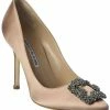 Best Pirce 👏 Manolo Blahnik Hangisi 105 Satin Pump for 👩 women 🥰