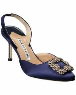 Coupon 👏 Manolo Blahnik Hangisisli 70 Satin Slingback Pump for 👩 women 👏