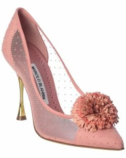Budget 🥰 Manolo Blahnik Sohemias 105 Suede-Trim Pump for 👩 women ⌛