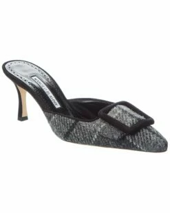 Deals ✔️ Manolo Blahnik Maysale 70 Wool & Suede Pump for 👩 women 🎁