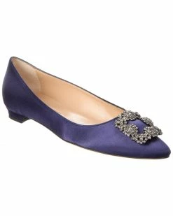 Best Pirce 🛒 Manolo Blahnik Hangisi Satin Flat for 👩 women 🧨