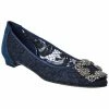 New 🔔 Manolo Blahnik Hangisi Lace & Satin Flat for 👩 women ⌛