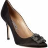 Best Sale 🧨 Manolo Blahnik Hangisi 100 Satin Pump for 👩 women 🎉