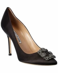 Best Sale 🧨 Manolo Blahnik Hangisi 100 Satin Pump for 👩 women 🎉