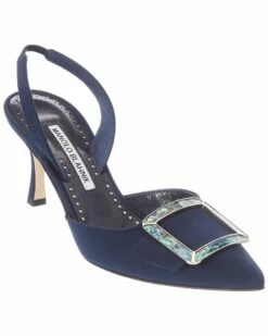 New 😀 Manolo Blahnik Maysli 70 Silk Slingback Pump for 👩 women 🛒