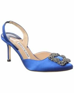 Deals ๐ฏ Manolo Blahnik Hangisli 70 Satin Slingback Pump for ๐ฉ women ๐
