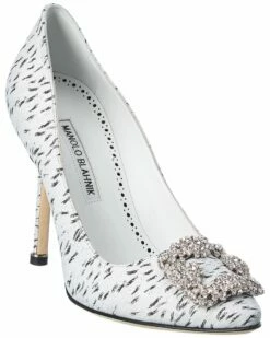 New 🎁 Manolo Blahnik Hangisi 105 Jacquard Pump for 👩 women 🔔