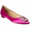 Top 10 🥰 Manolo Blahnik Hangisi Satin Flat for 👩 women ❤️