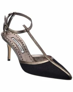 Buy ๐ Manolo Blahnik Piglie 70 Wool & Leather Pump for ๐ฉ women ๐ฅฐ