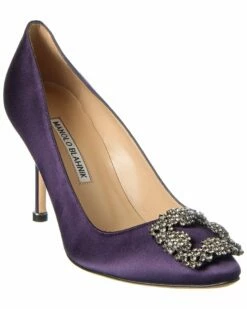 Promo ❤️ Manolo Blahnik Hangisi 90 Satin Pump for 👩 women 🥰
