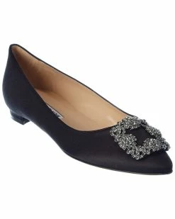 Hot Sale 😉 Manolo Blahnik Hangisi Satin Flat for 👩 women ⭐